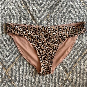 Aerie Leopard Print Bikini Bottoms Sz L